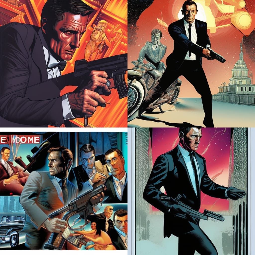 James Bond Comic Book Art by Brooks and Mumford