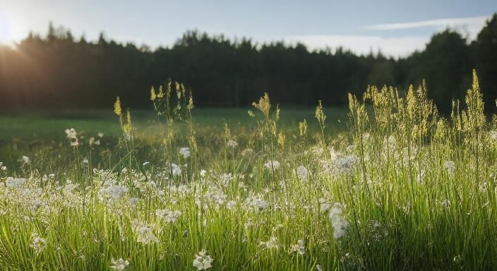Prairiecore Field of Flowers in Natural Light