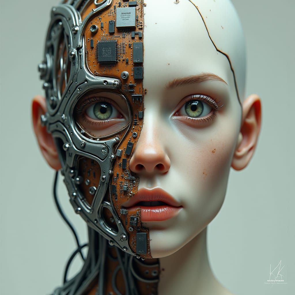 Hybrid Human-Android Fusion in Detailed Matte Painting