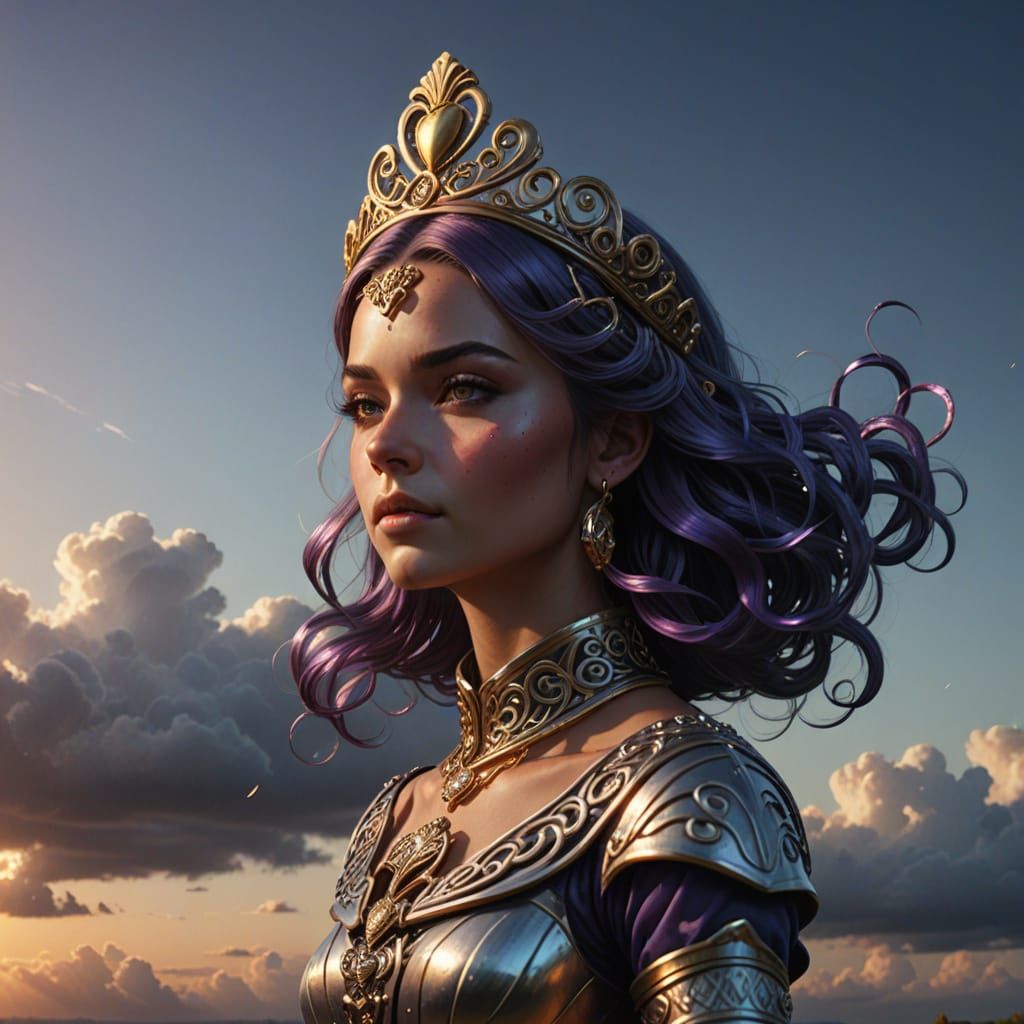 Ethereal Claddagh Ring in Vibrant Sunset Hues