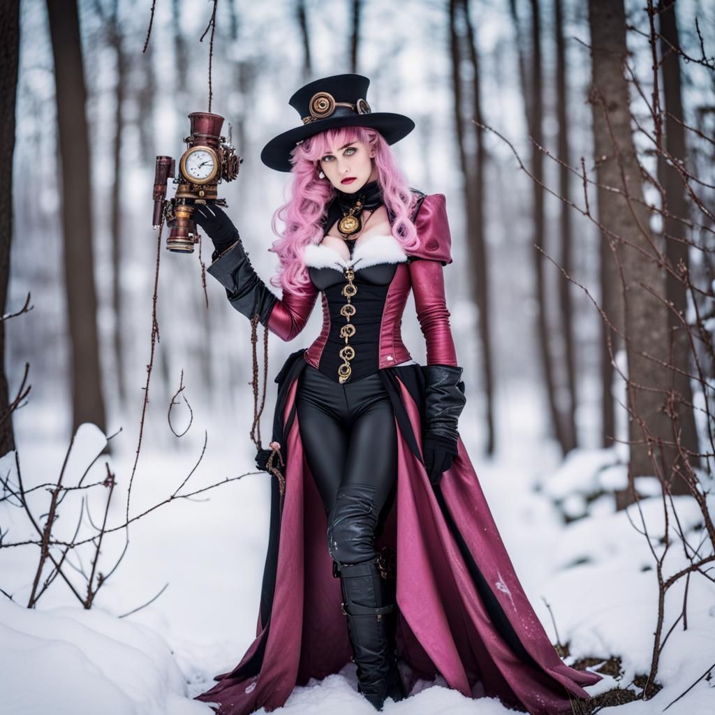 Wicked Lady From Sailor Moon As A Steampunk Witch In The Snowy Woods
