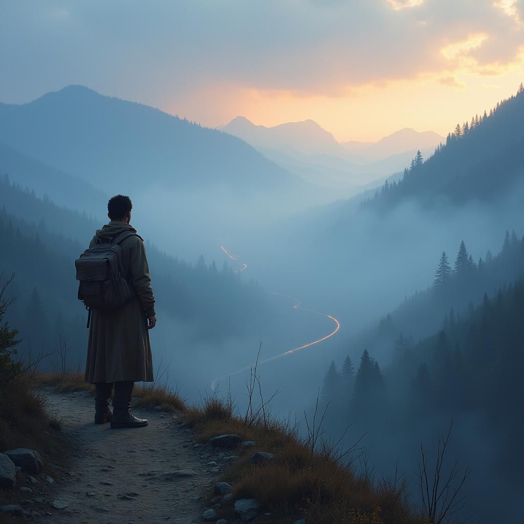 Contemplative Traveler at the Edge of the World