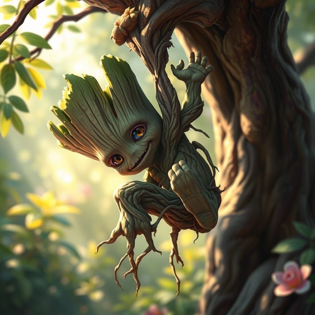 Groot in Whimsical, Organic Pose