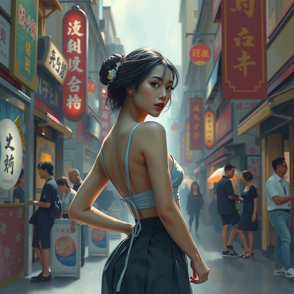 Hyperrealistic Chinese Woman in Sorayama Style