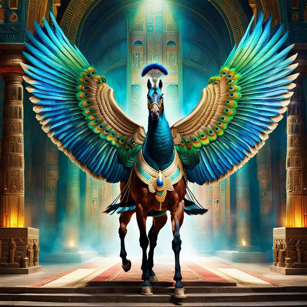 Peacock Horse Hybrid - Peahorse? Peaquine?