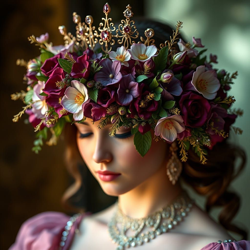 Regal Floral Wreath in Vibrant Colors