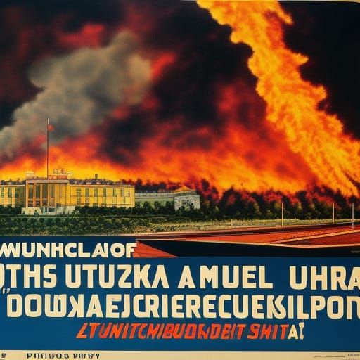 WWII German Propaganda Poster: Fall of America