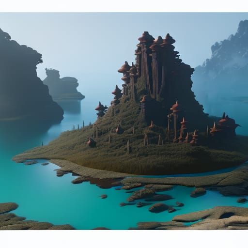 Fantastical Floating Island Concept Art