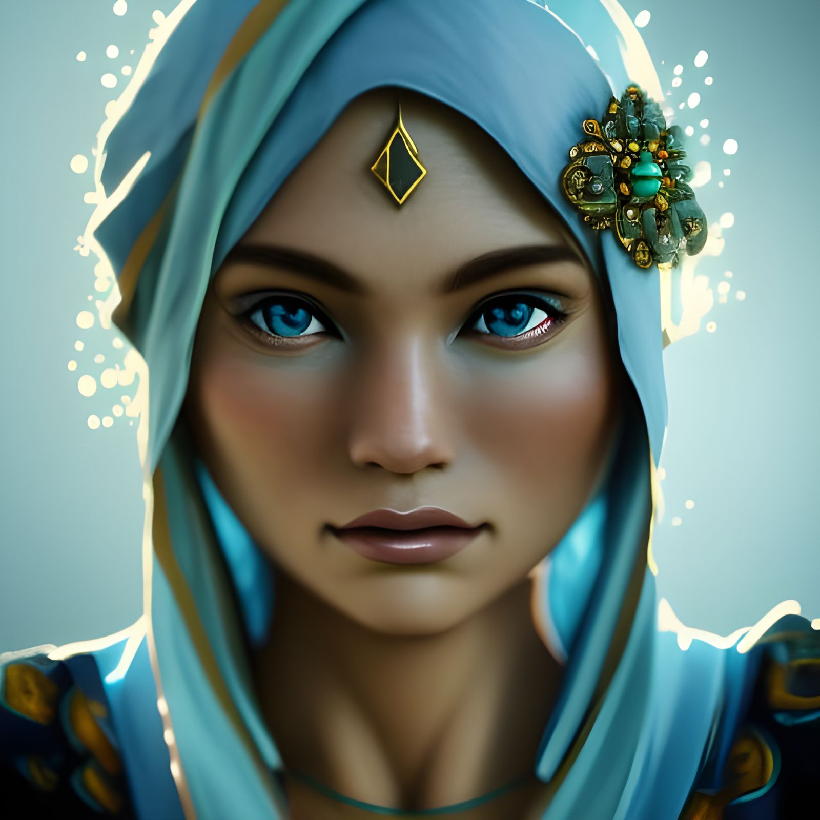 Wise Woman Portrait in Hyperdetailed Digital Art Style