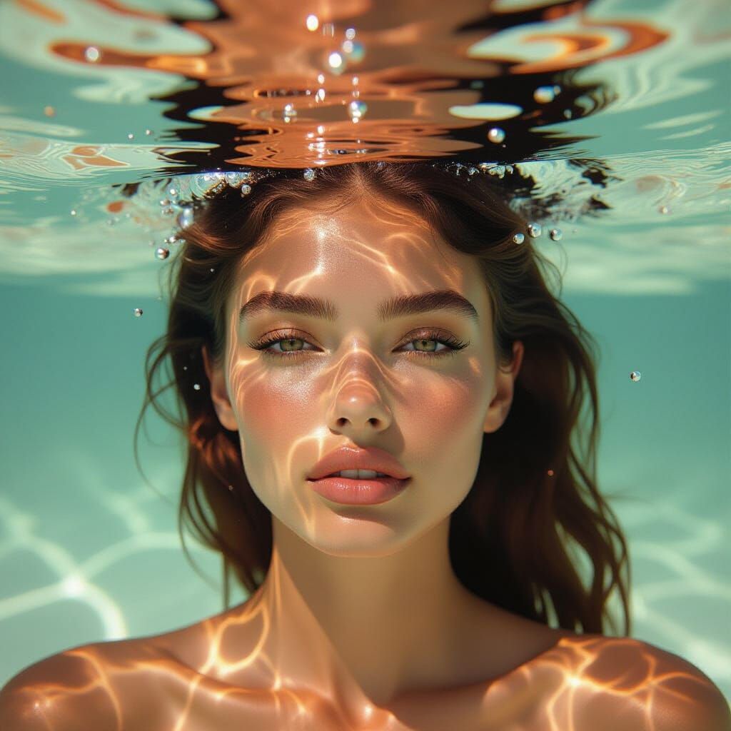 Rippling Reflections: High-Fashion Portraits in Copper and G...