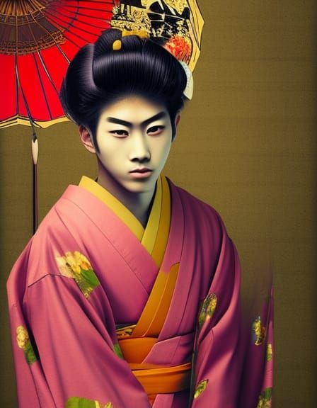 Asian Male Portrait in Baroque Antique Style