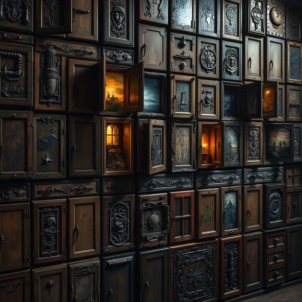 Mystical Cupboard Doors Reveal Other Worlds