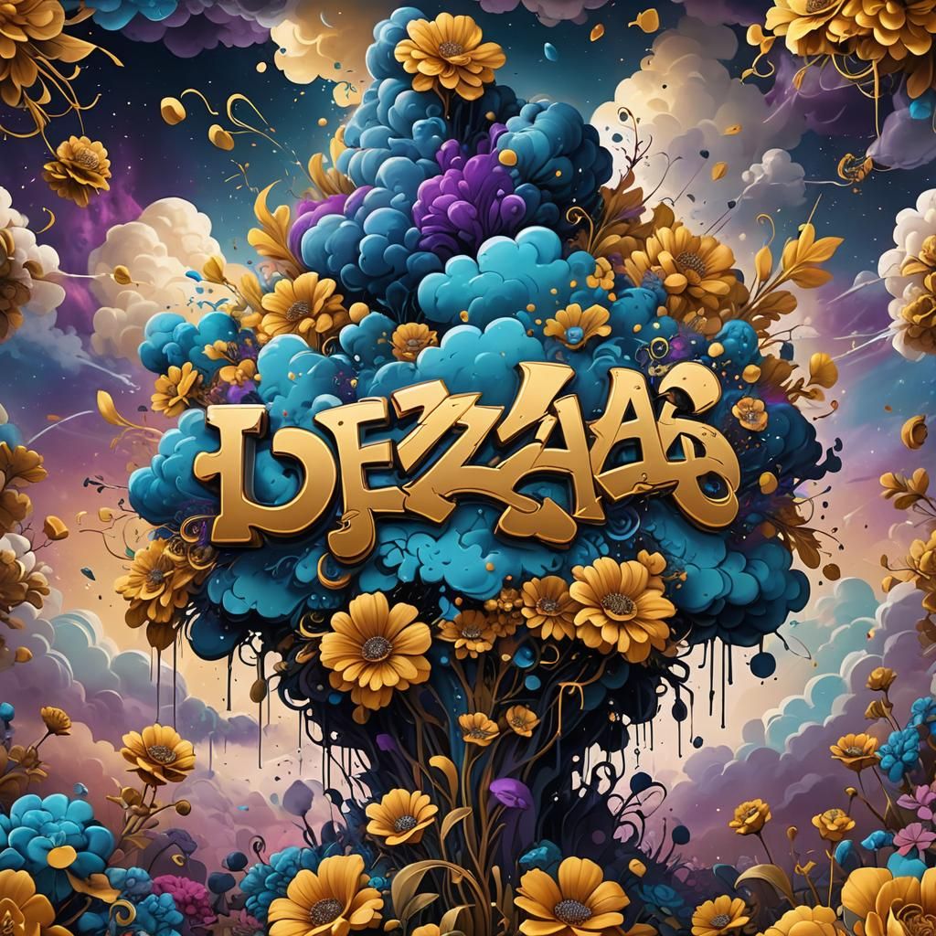 Golden Bee Galaxy Graffiti Art in Unreal Engine