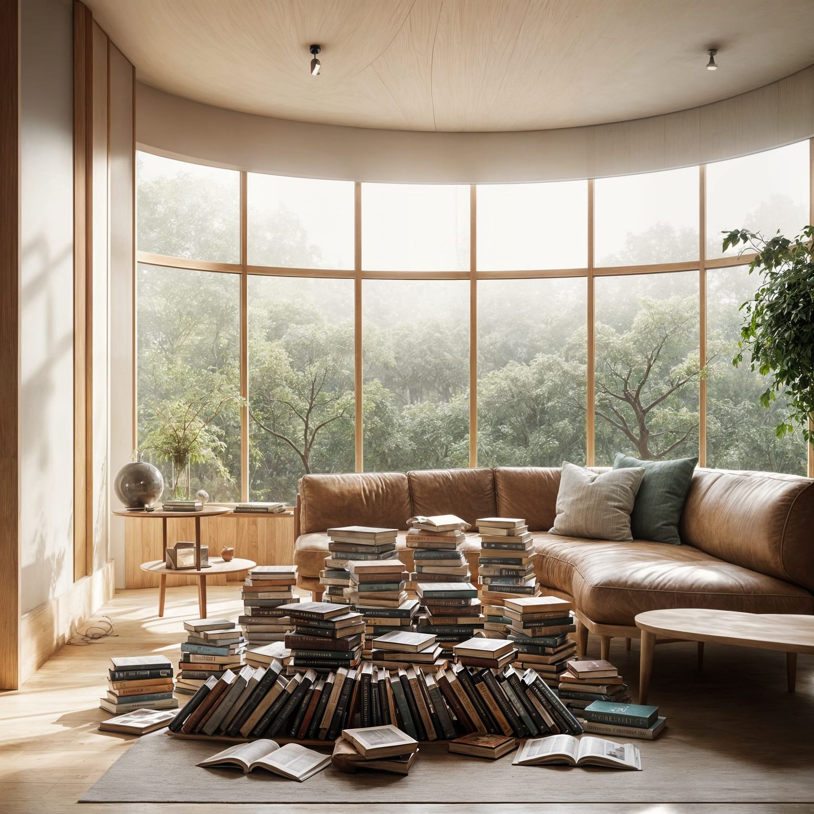 Stunning Room with Sweeping Glass Wall