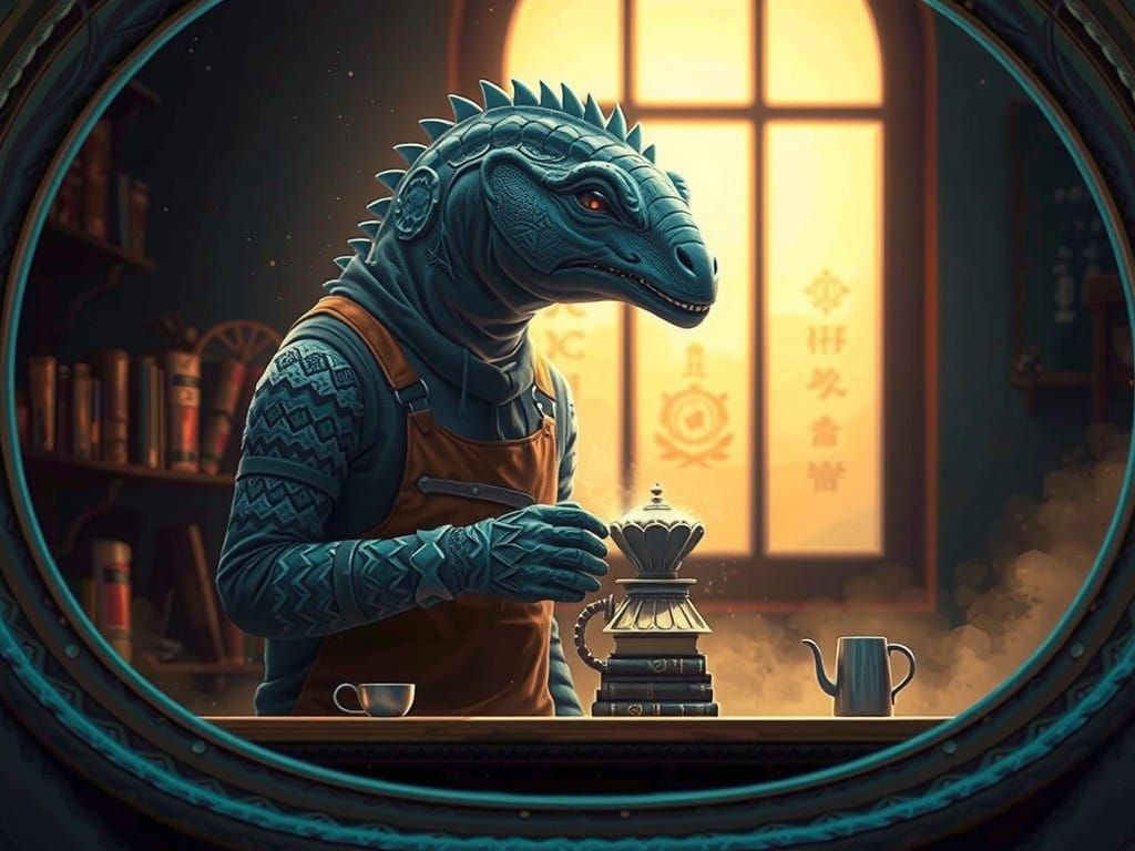 Mysterious Figure in a Haunted, Ancient Library