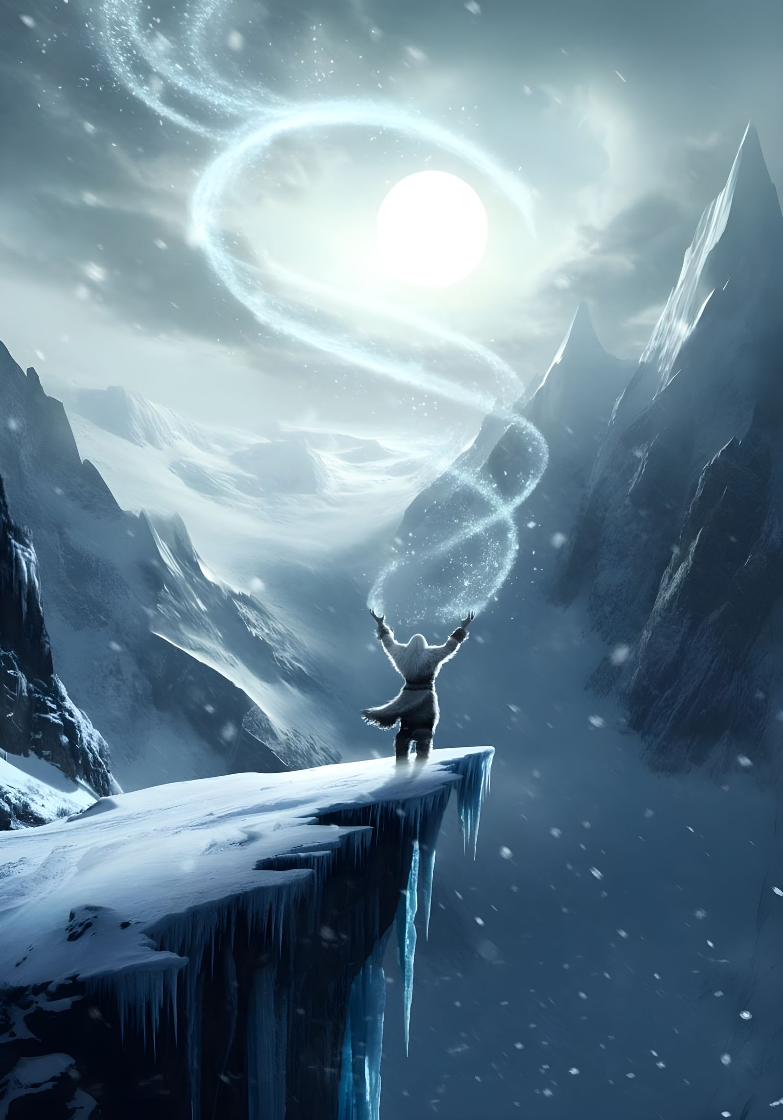 Eldritch Giant Stirs the Blizzard