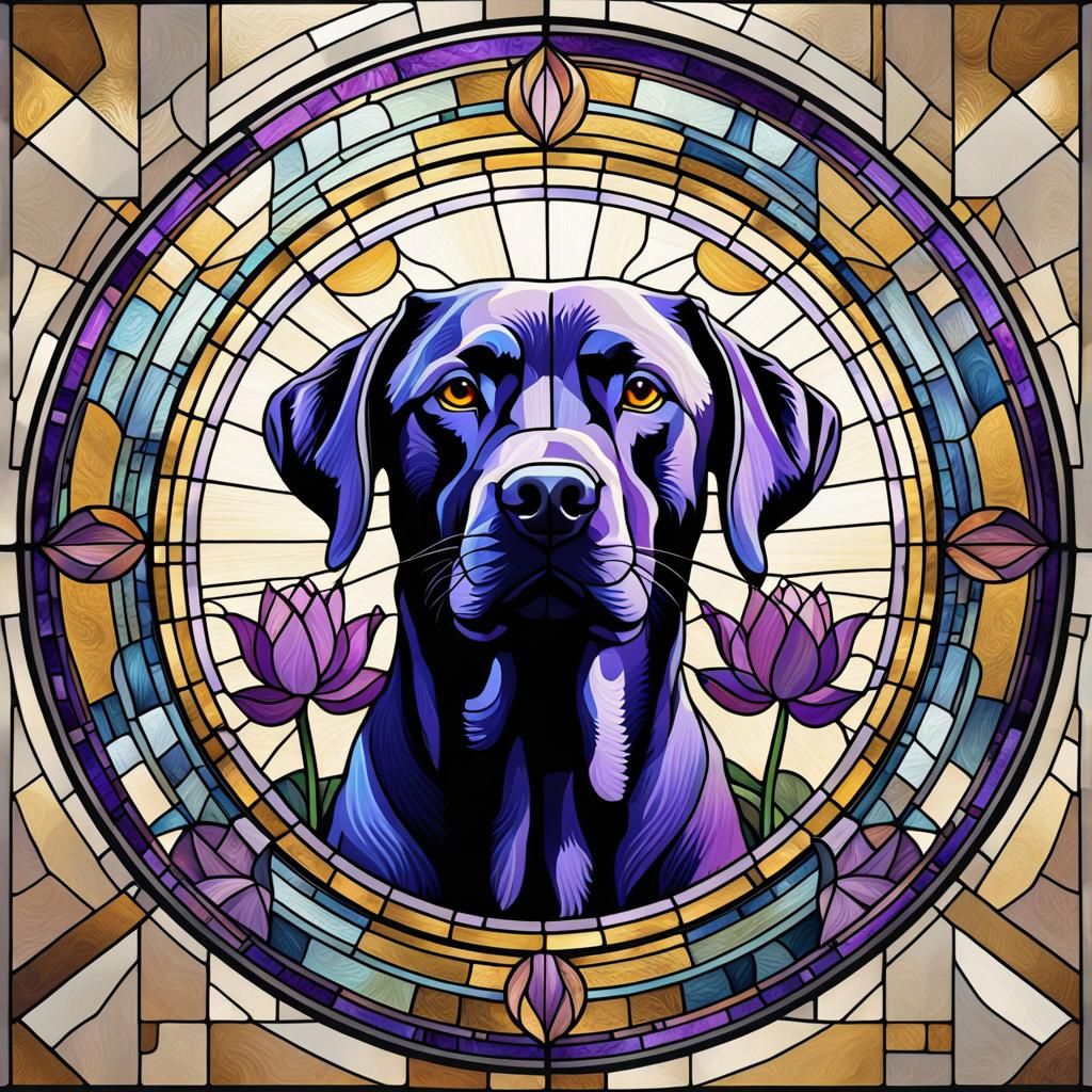 Labrador & Purple Lotus