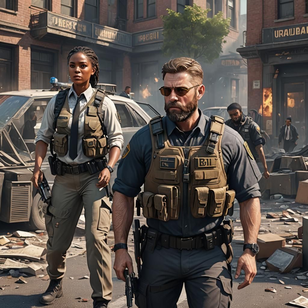 FBI Agent and Detective at Crime Scene