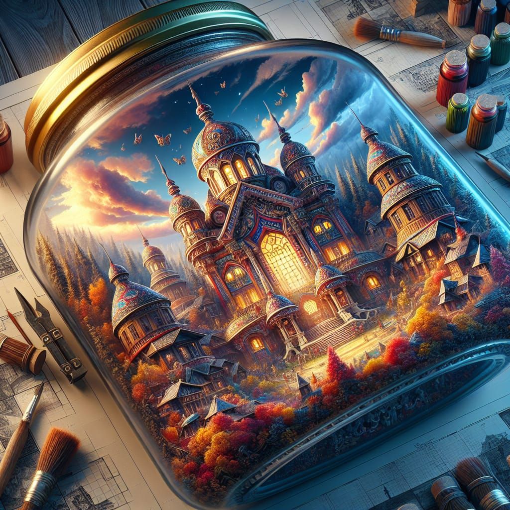 Film Studio in a Jar with Ukrainian Themes