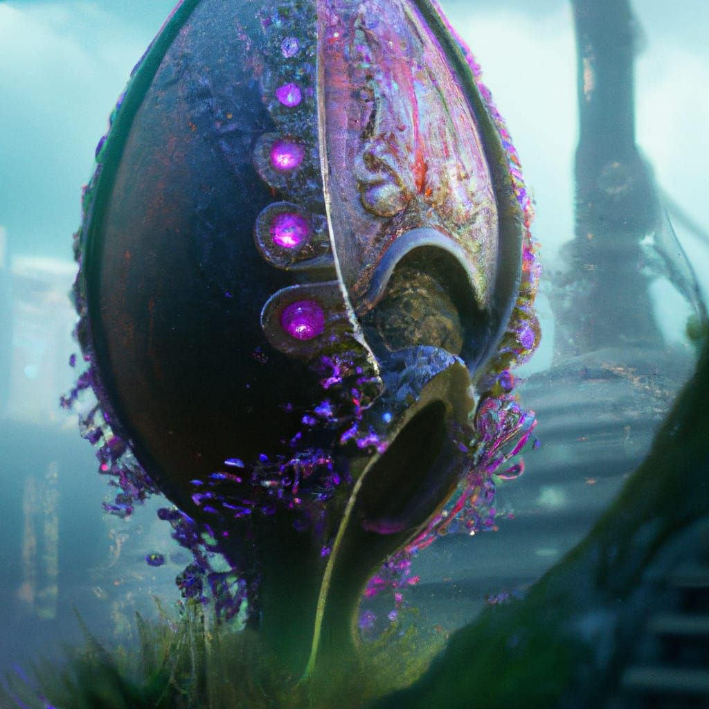 Fantastical Egg in Detailed Matte Painting