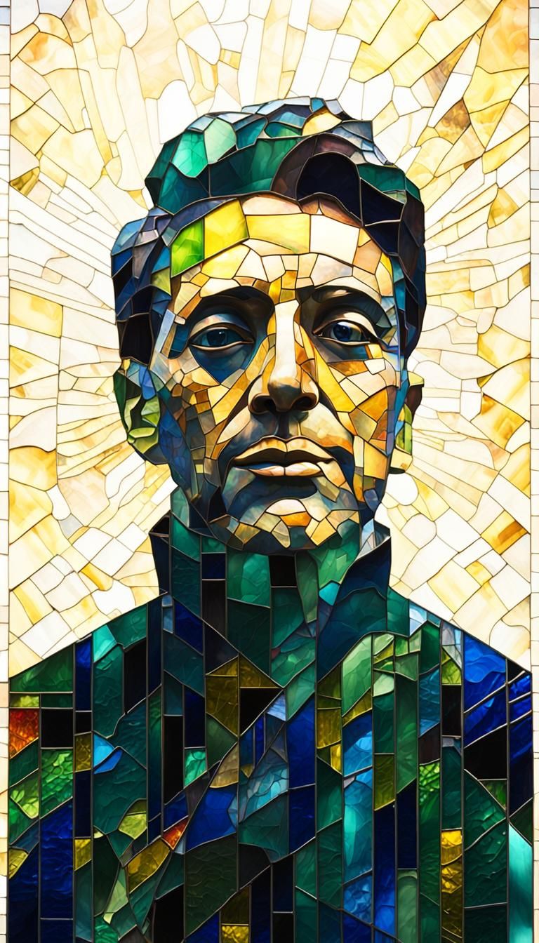 Illuminated Stained Glass Art in Modern Study