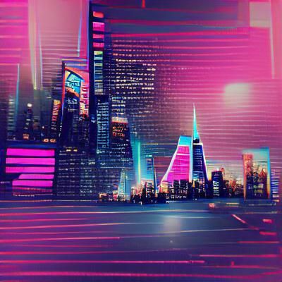 New York City in Synthwave Neon Style