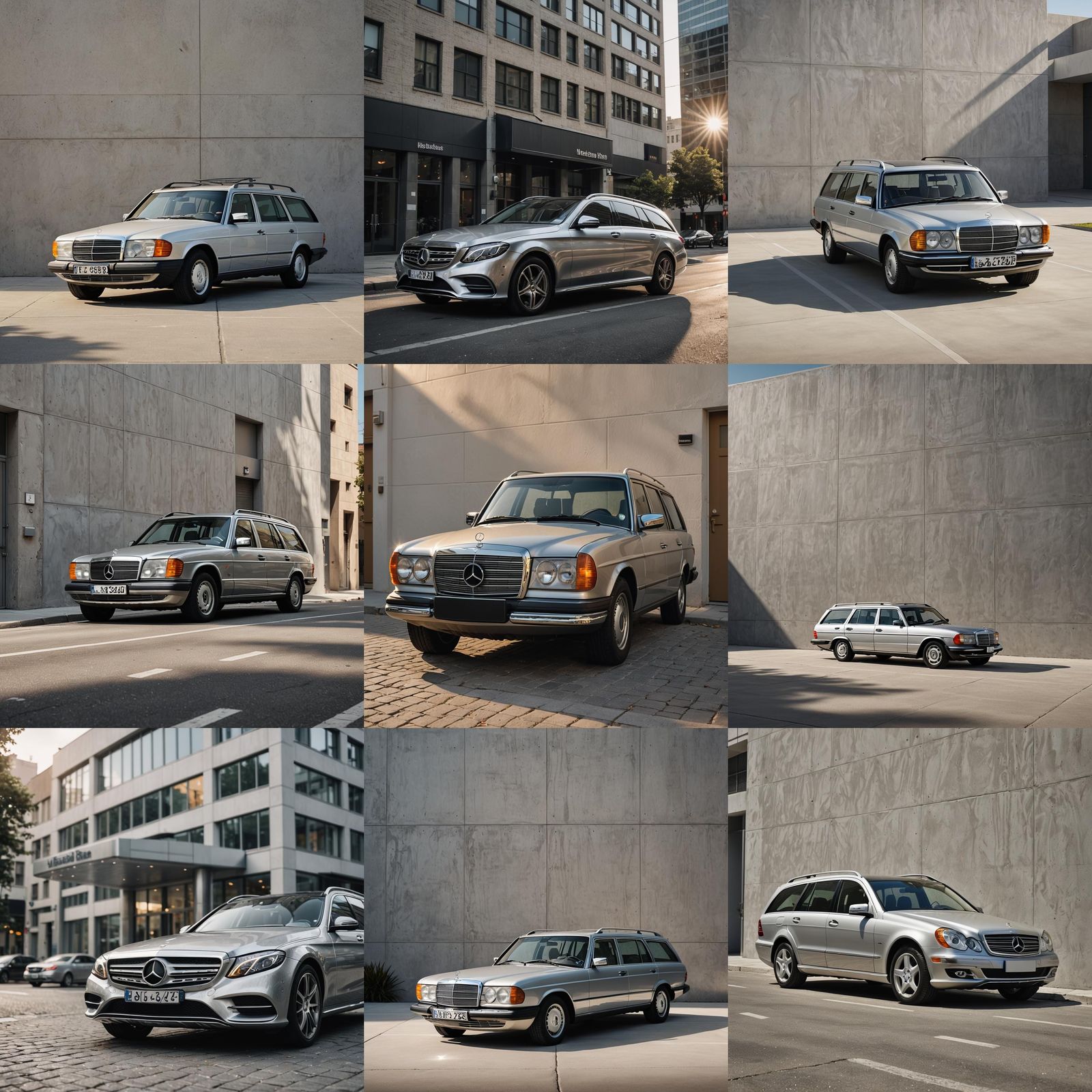 Silver Mercedes-Benz Station Wagon in Urban Setting