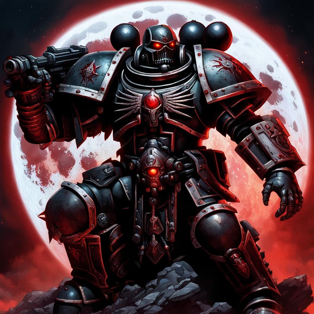 Chaos Marine Kneeling in Moonlight