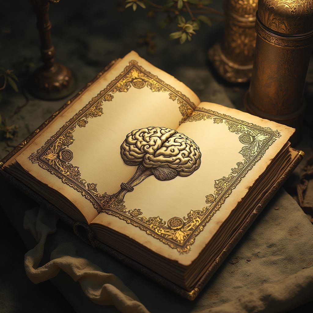 Ornate Book Reveals Brain Icon in Art Nouveau Style