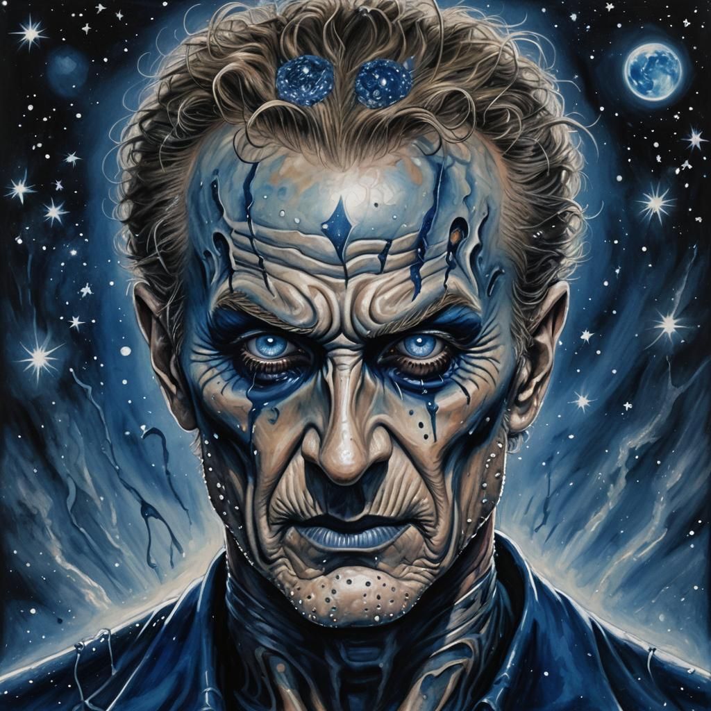 Freddy Krueger with Sapphire Eyes, Detailed Digital Painting