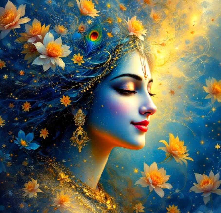 Krishna Emerges in Whirling Floral Fantasy