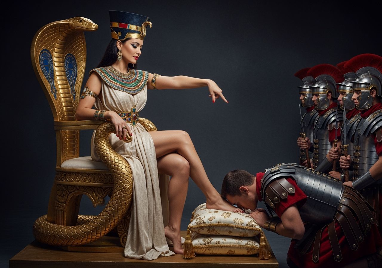 Egyptian Queen on Cobra Throne, Professional Photography