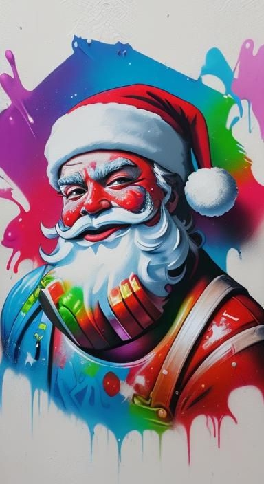 Astro Santa in Graffiti Street Art Style