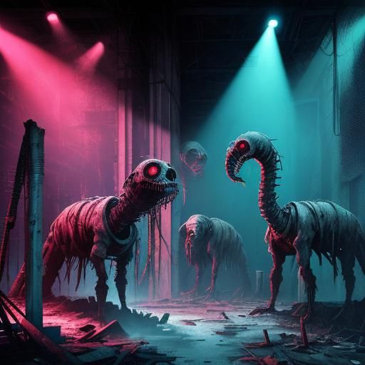 Gothic Industrial Illustration: Lepers in Dystopian Decay