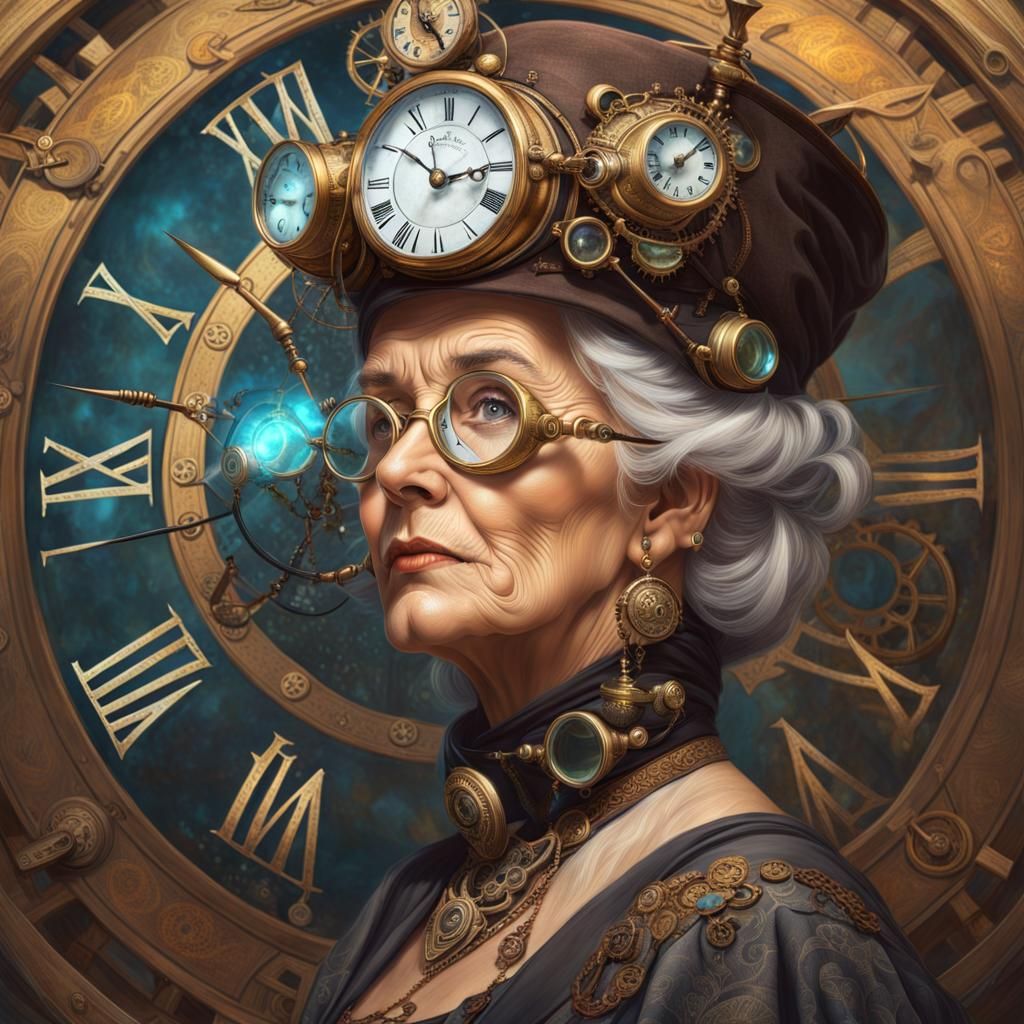 Steampunk Portrait: Mother Time with Clockwork Goggles