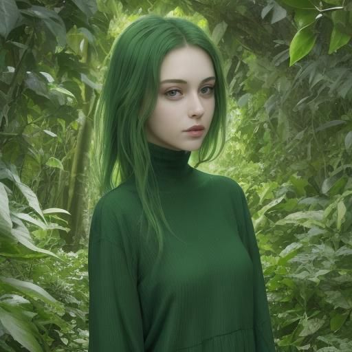 Pure Green: A Simple AI Art Creation