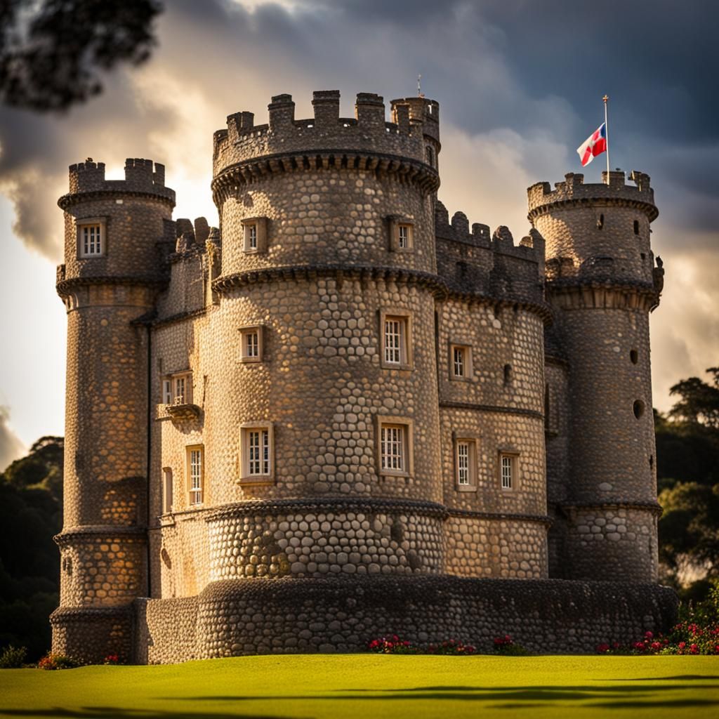 Majestic English Castle in Natural Light
