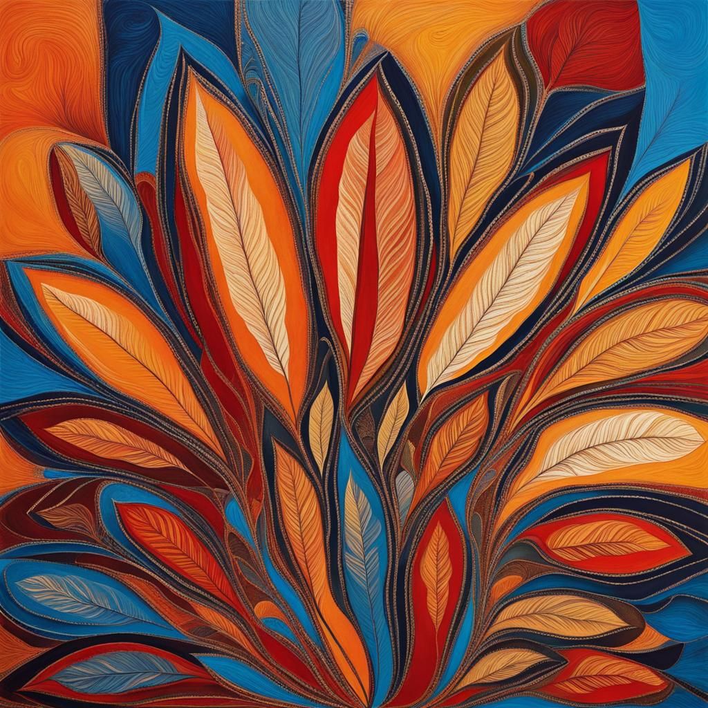 Abstract Turkey Art in Complementary Colors