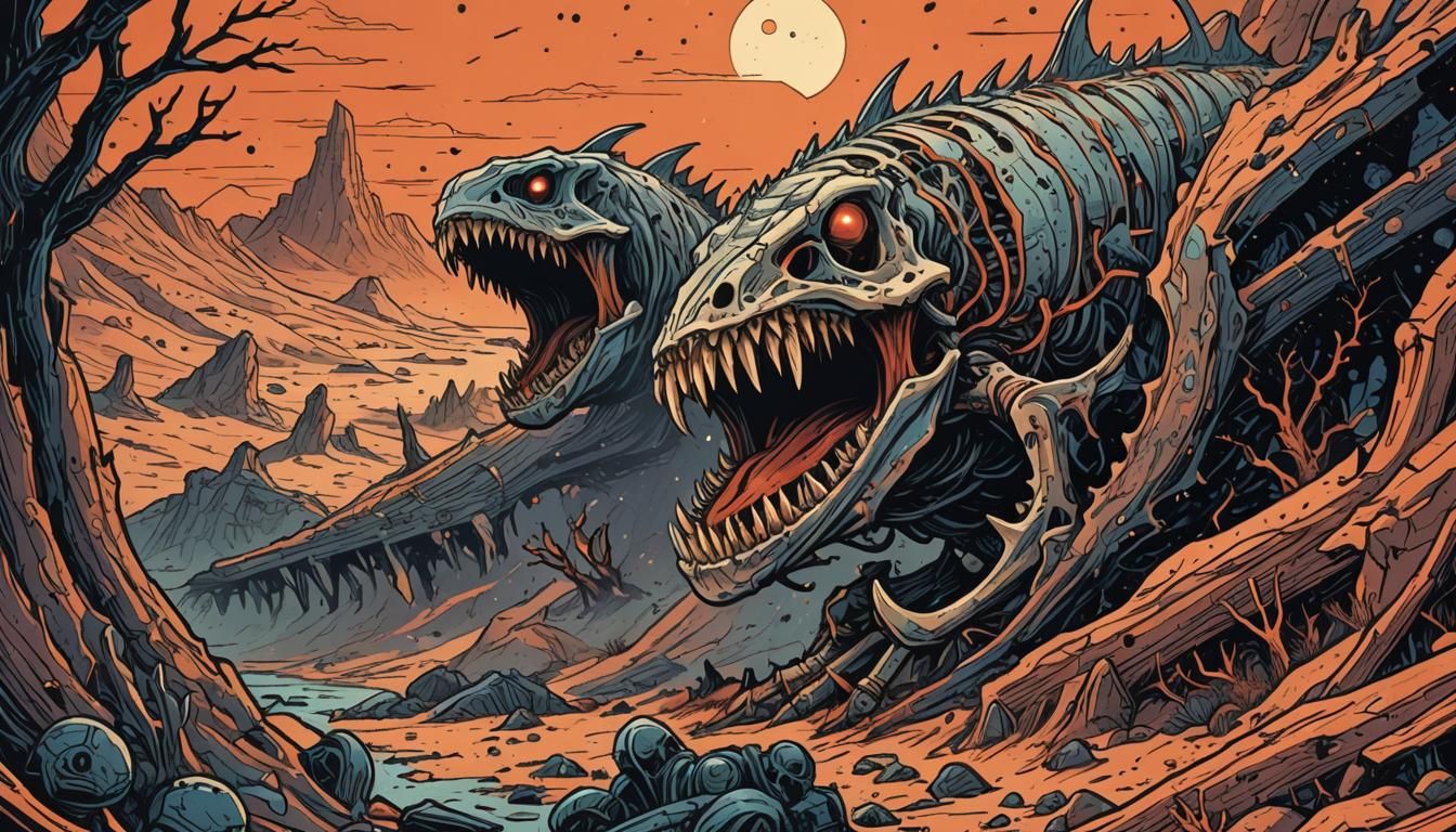 Mars Landscape in Polish Comic Book Style