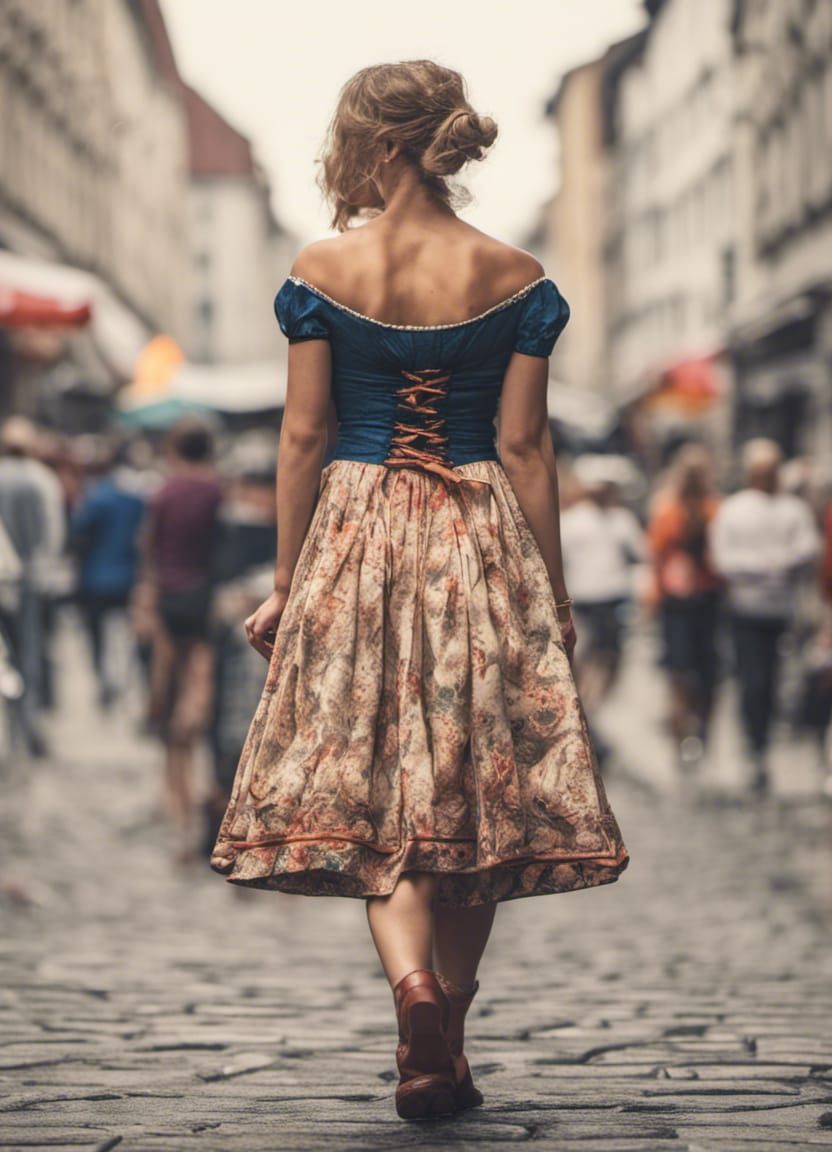Oktoberfest Waitress with Beer Mugs in Munich