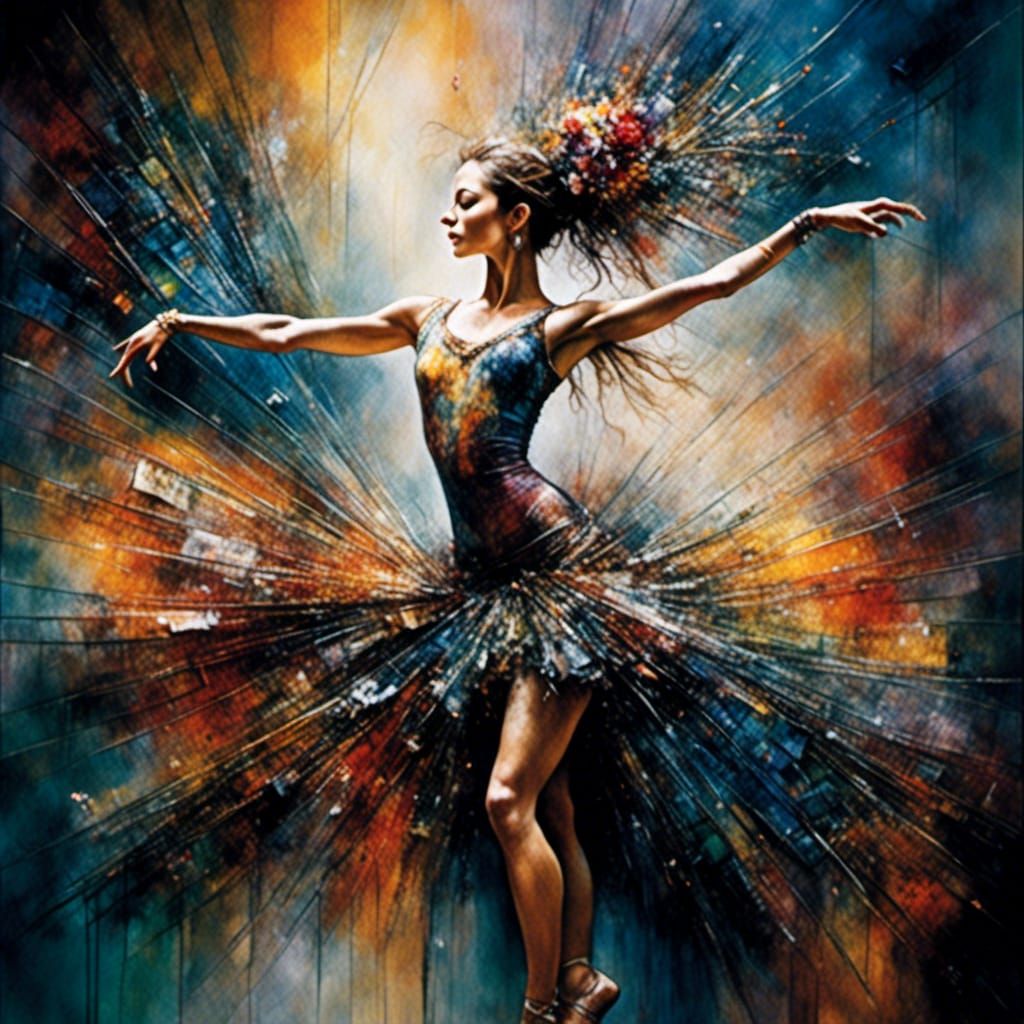 Hyperdetailed Stained Glass Portrait of a Dancer