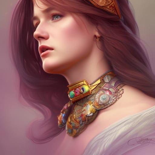 Scotland as Warrior Princess: Hyperdetailed Portrait