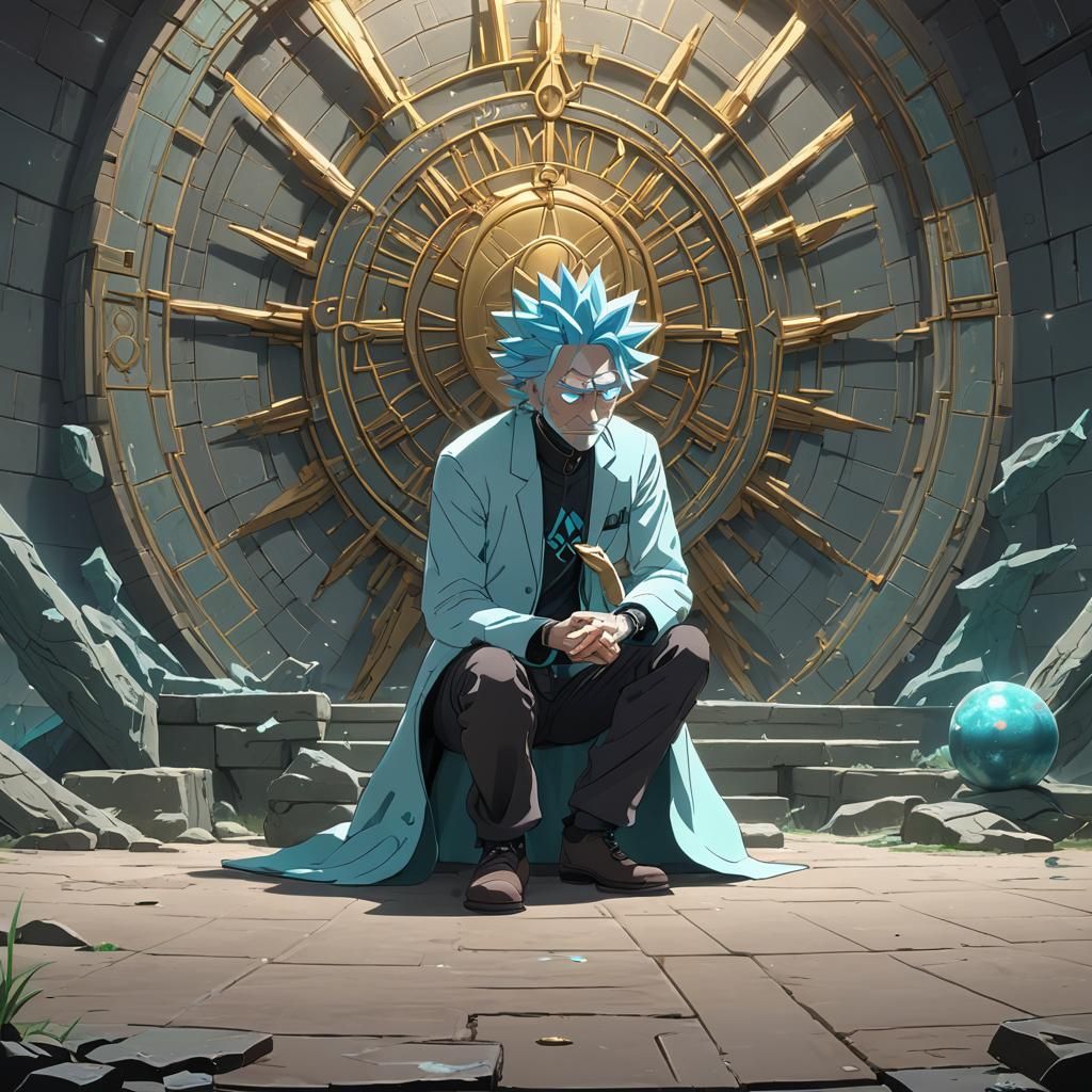 Rick Sanchez Kneels Before God: 3D Anime Art