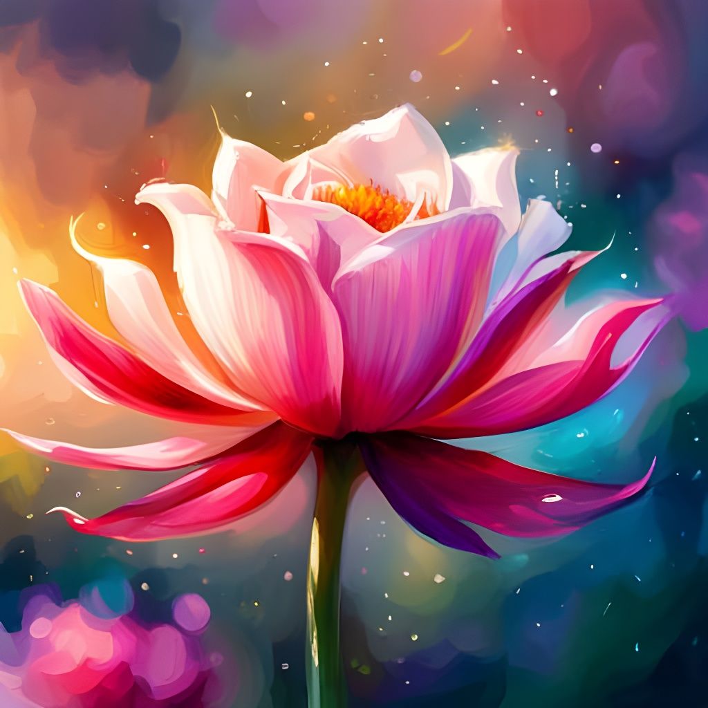 Hyperdetailed Flower in Watercolor Style