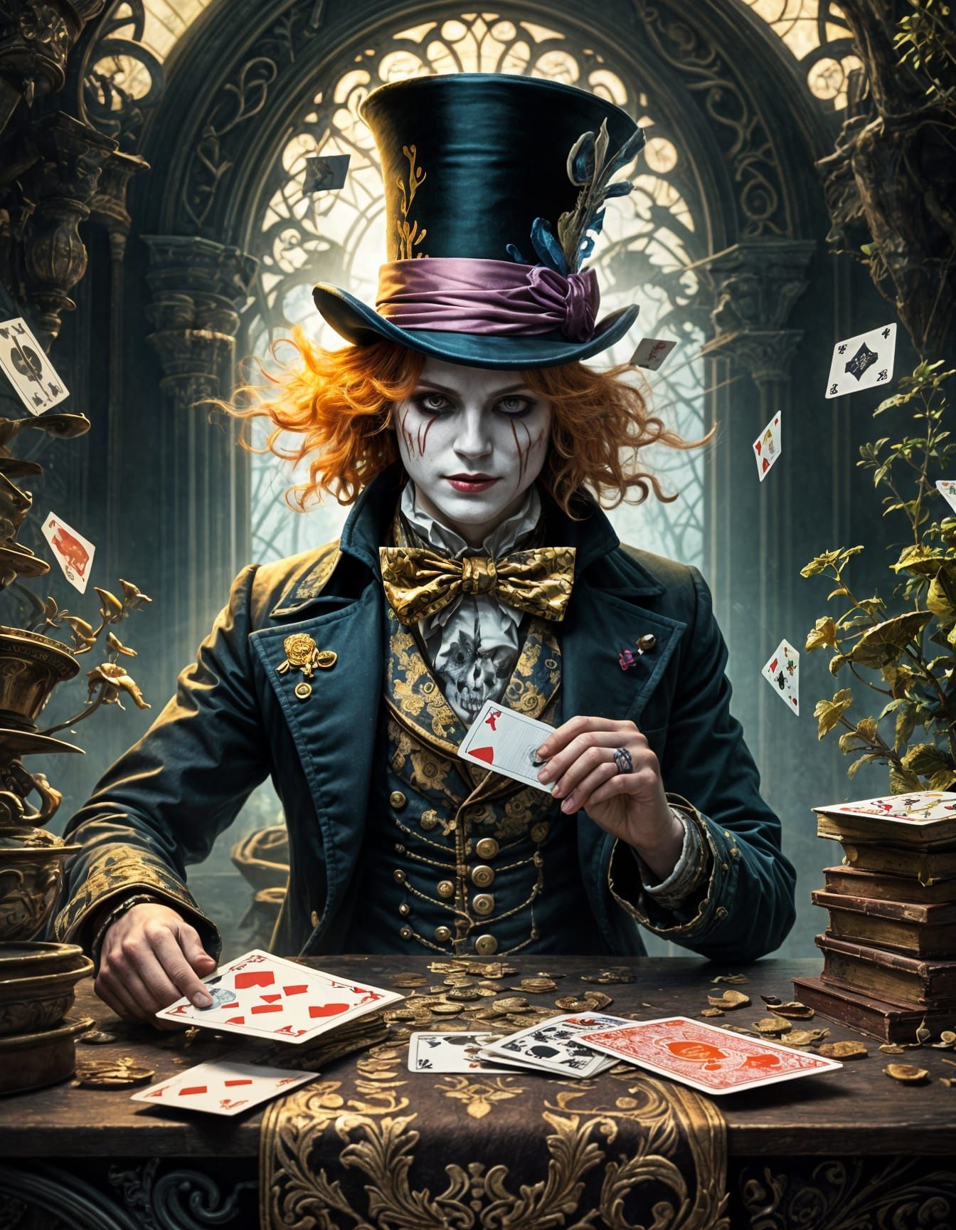 The Enigmatic Mad Hatter as a Tarot Card Magician