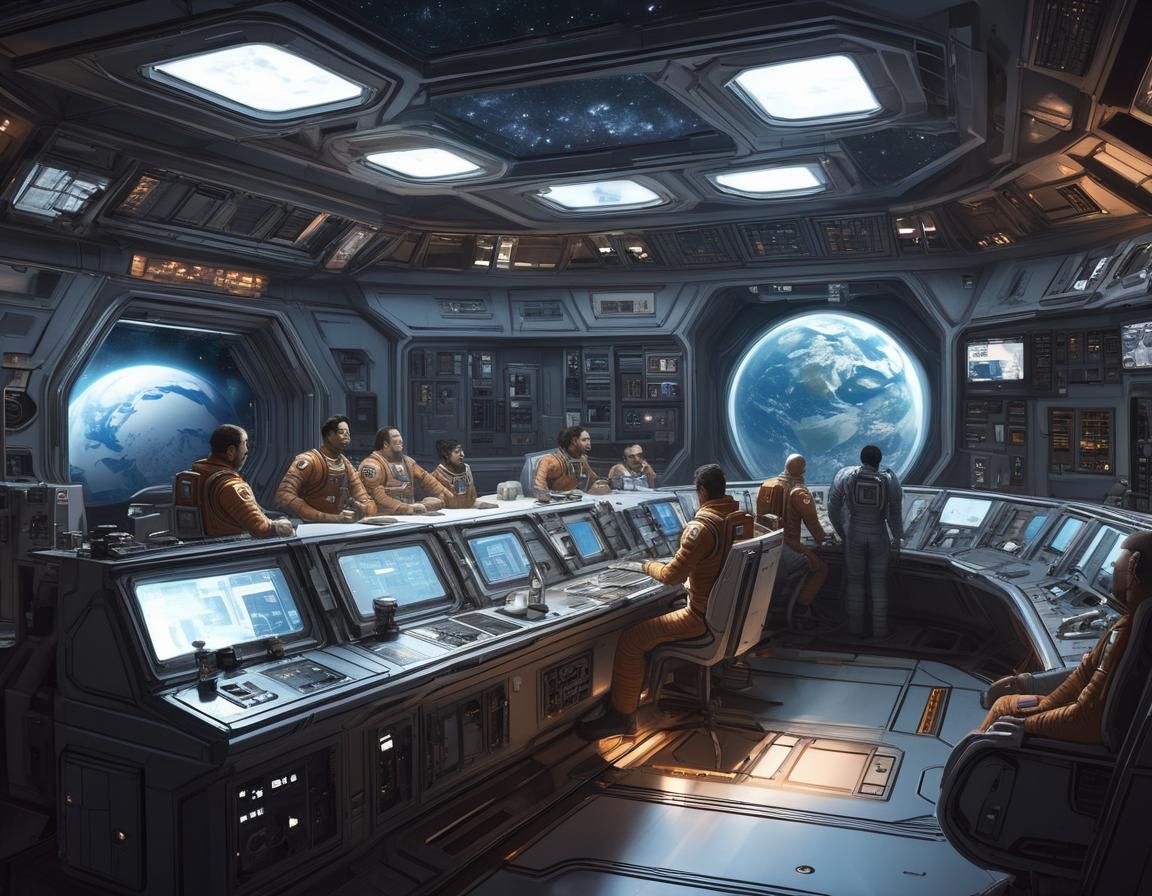 Astronauts in Cozy Space Station Living Quarters