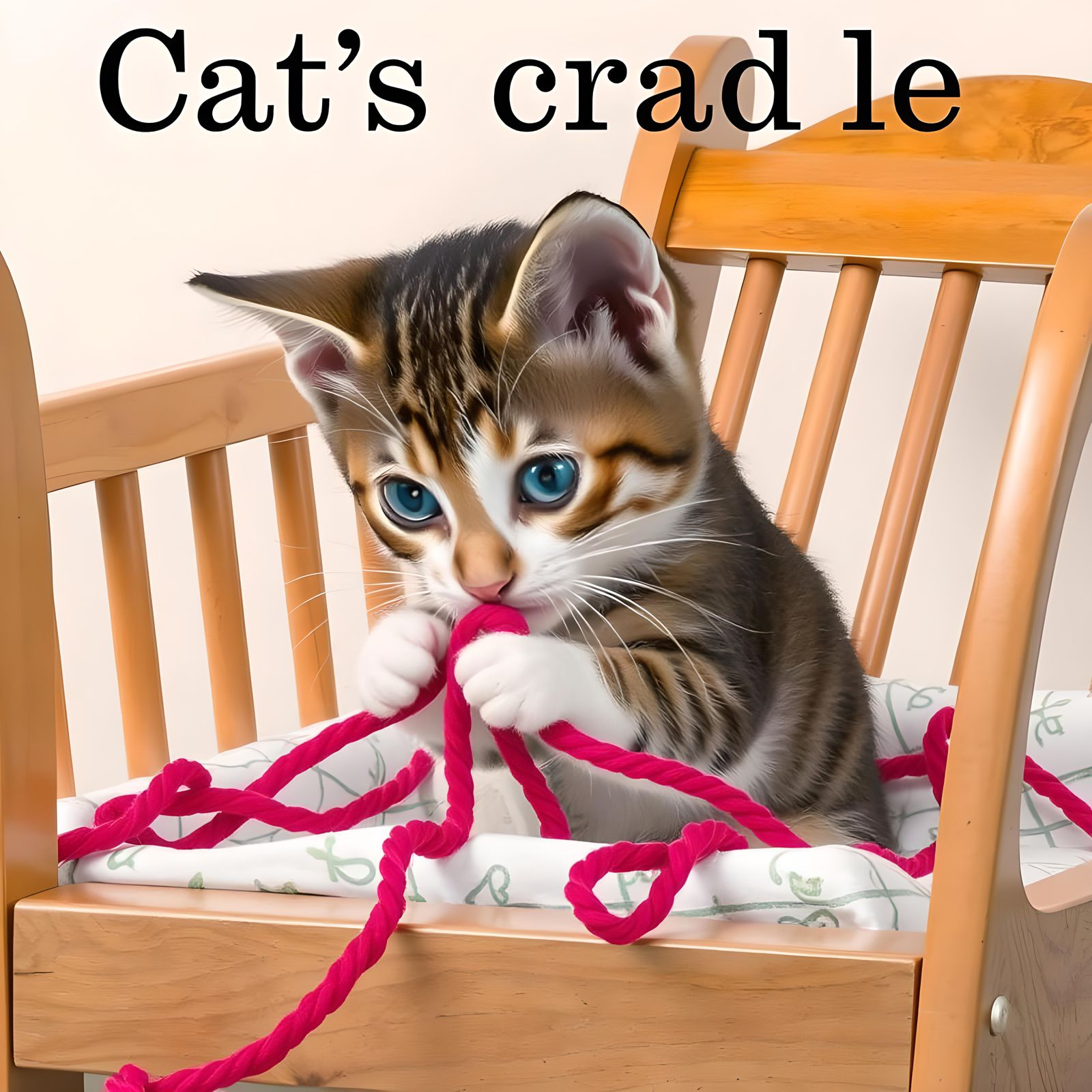 Kitten's Yarn Cradle: A Playful Scene