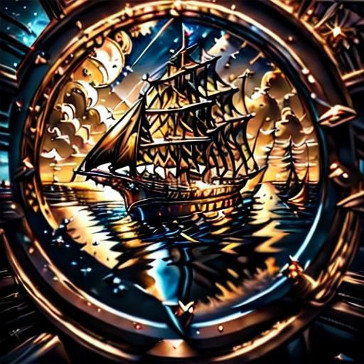 Luxury Yacht Sails Under Starry Night Sky