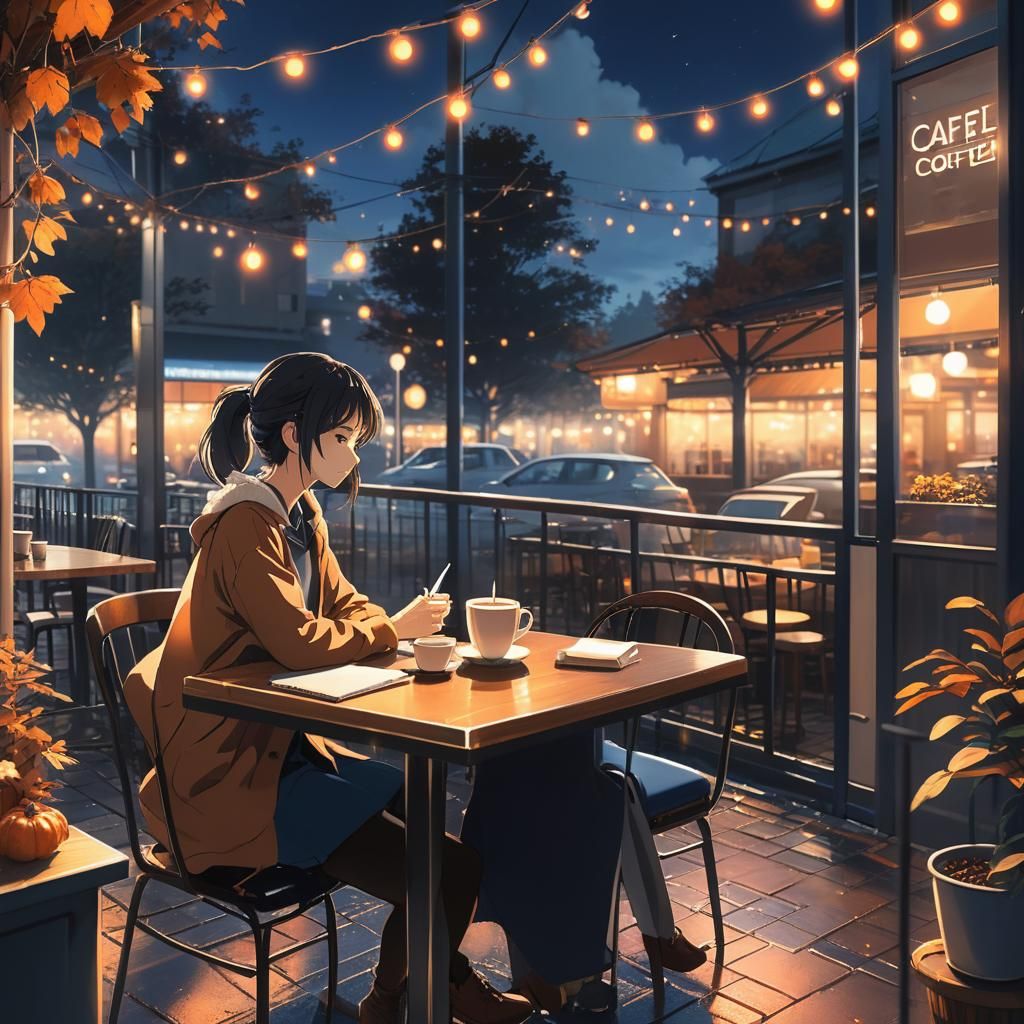 Cafe Study in Anime Style
