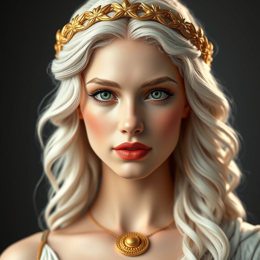 Timeless Greek Goddess in Hyper-Realistic Digital Art